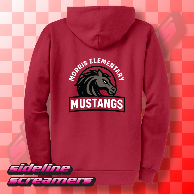 MORRIS MUSTANGS ZIP UP HOODIE