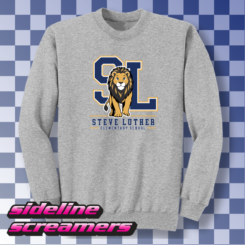 STEVE LUTHER ELEMENTARY MONOGRAM CREWNECK SWEATER