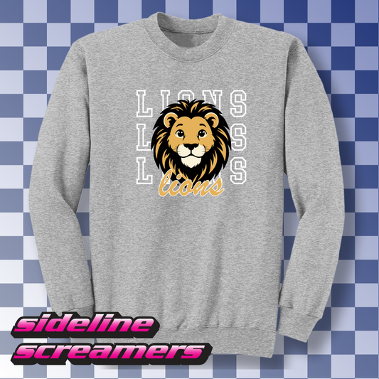 STEVEN LUTHER ELEMENTARY THREE LIONS CREWNECK SWEATER