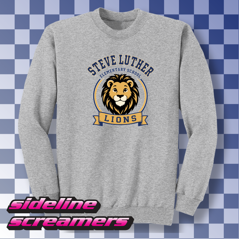 STEVE LUTHER ELEMENTARY CREST CREWNECK SWEATER