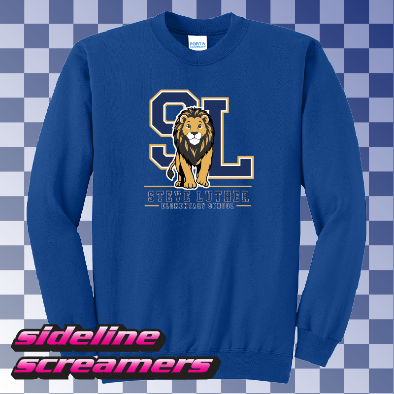 STEVE LUTHER ELEMENTARY MONOGRAM CREWNECK SWEATER
