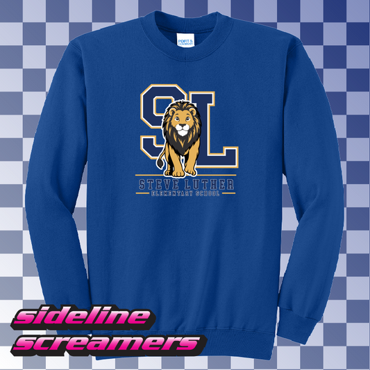 STEVEN LUTHER ELEMENTARY MONOGRAM CREWNECK SWEATER