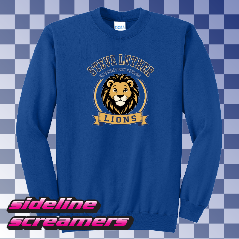 STEVE LUTHER ELEMENTARY CREST CREWNECK SWEATER