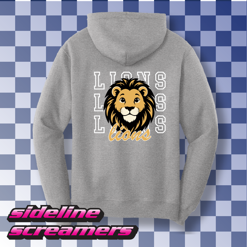 STEVE LUTHER ELEMENTRY THREE LIONS ZIP-HOODIE