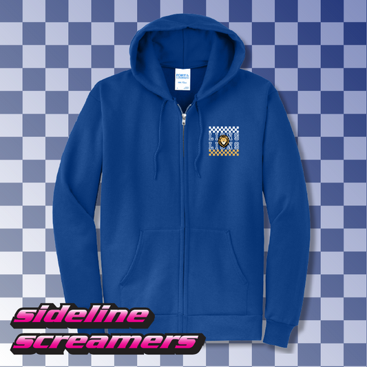 STEVEN LUTHER ELEMENTRY CHECKERED ZIP-HOODIE