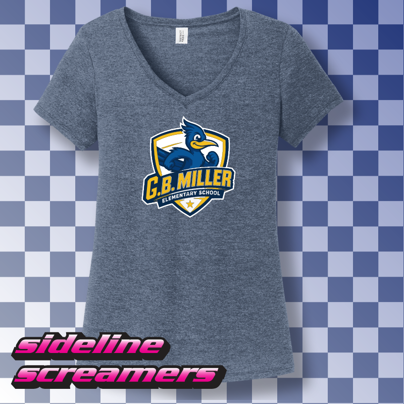 G.B. MILLER ELEMENTARY ROADRUNNER WOMEN'S V-NECK T-SHIRT