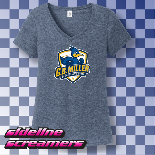 G.B. MILLER ELEMENTARY ROADRUNNER WOMEN'S V-NECK T-SHIRT