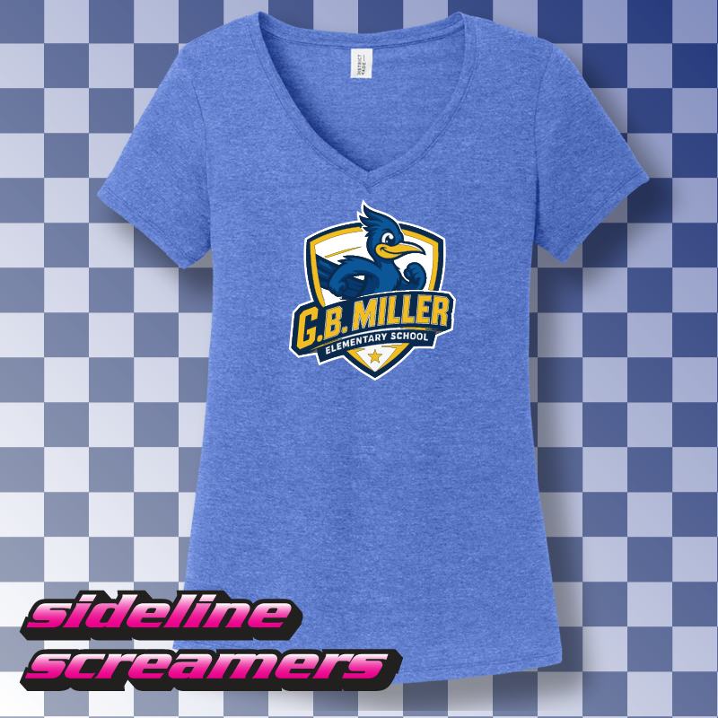 G.B. MILLER ELEMENTARY ROADRUNNER WOMEN'S V-NECK T-SHIRT