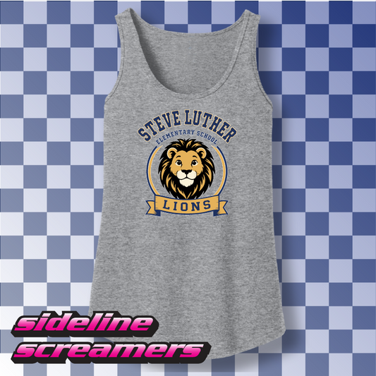 STEVE LUTHER ELEMENTARY CREST WOMENS BASIC TANK