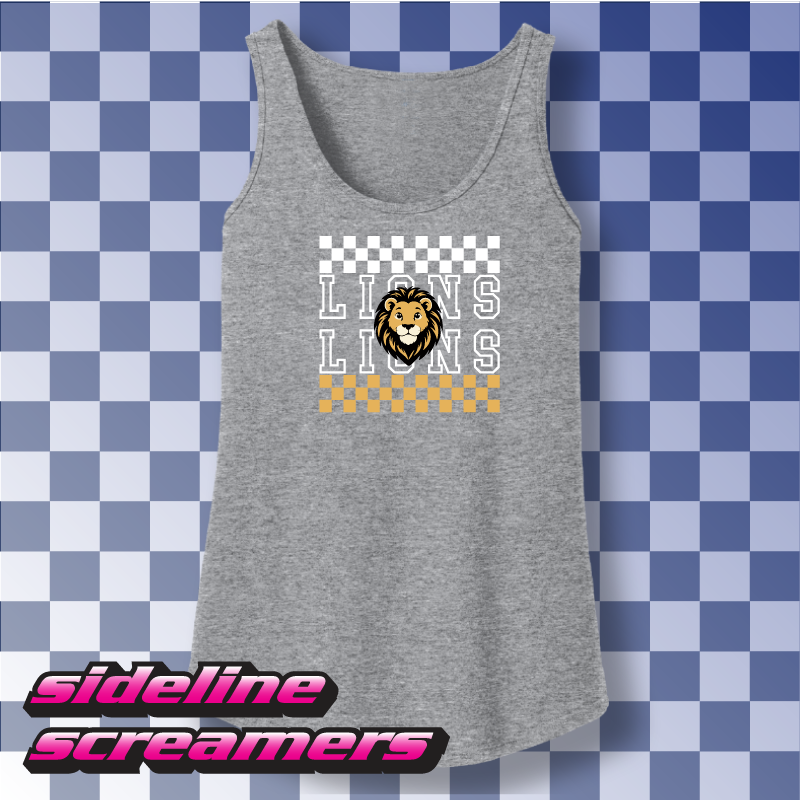 STEVEN LUTHER ELEMENTARY CHECKERED WOMENS BASIC TANK