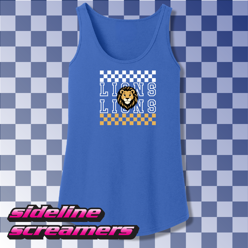 STEVEN LUTHER ELEMENTARY CHECKERED WOMENS BASIC TANK