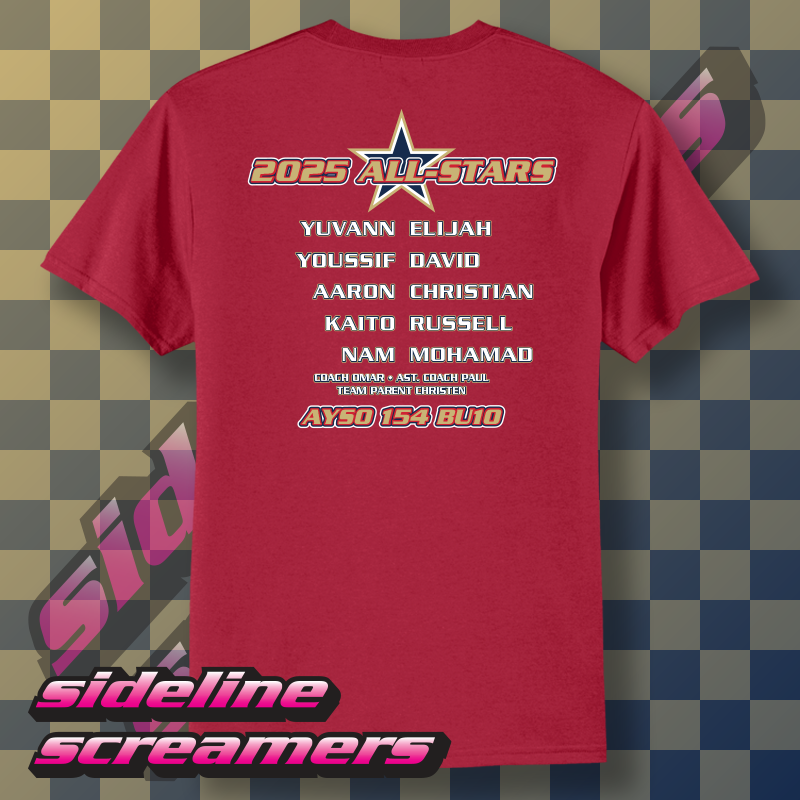 AYSO 154 ALL STARS ROSTER T-SHIRT