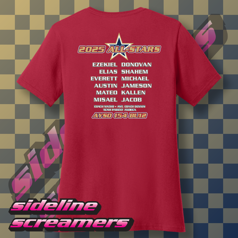 AYSO 154 ALL STARS ROSTER LADIES T-SHIRT