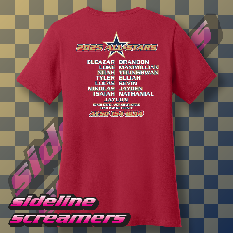 AYSO 154 ALL STARS ROSTER LADIES T-SHIRT
