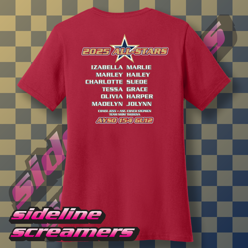 AYSO 154 ALL STARS ROSTER LADIES T-SHIRT