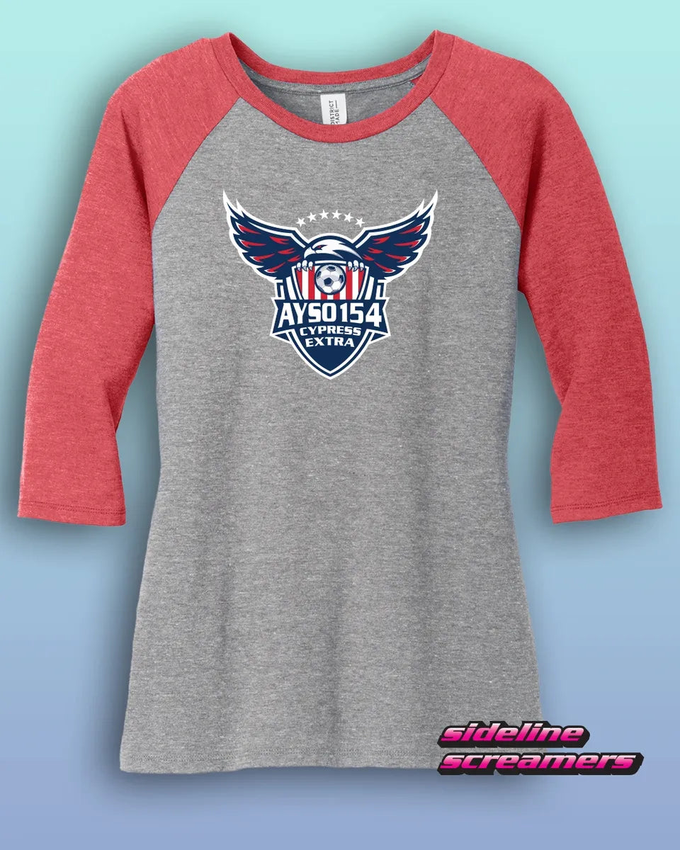 AYSO 154 EXTRA WOMENS 3/4 TSHIRT