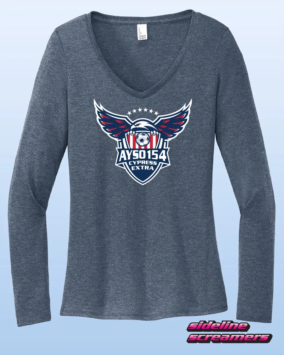 AYSO 154 EXTRA WOMENS TRI-BLEND LONG SLEEVE TSHIRT