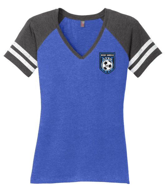 AYSO 59 WOMENS GAME DAY V-NECK T-SHIRT