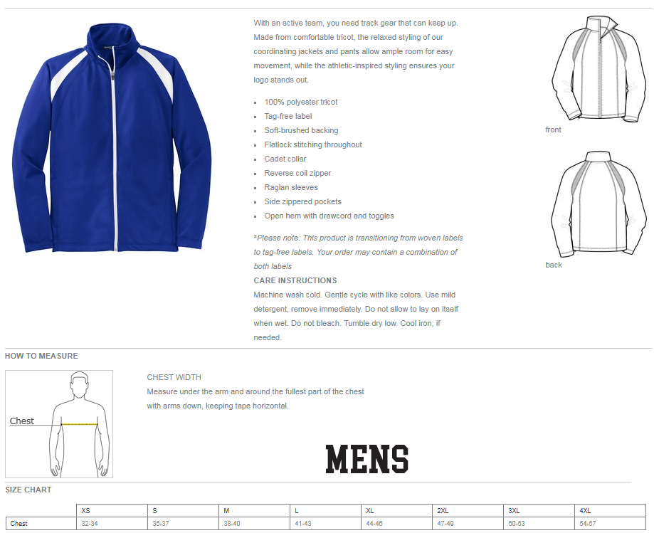 AYSO 54 ALL STARS WARM UP JACKET