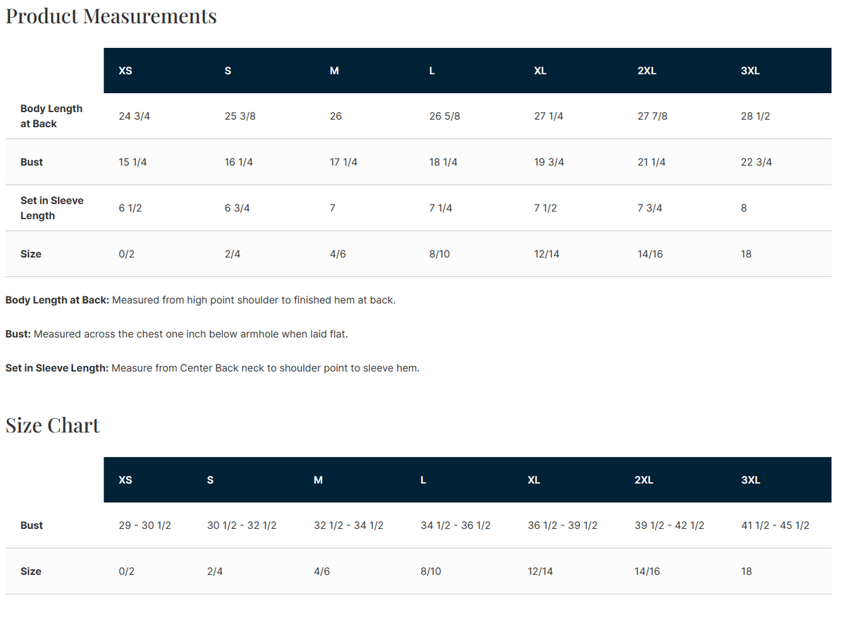 NL3900  Sizing Chart