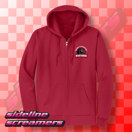 MORRIS MUSTANGS ZIP UP HOODIE