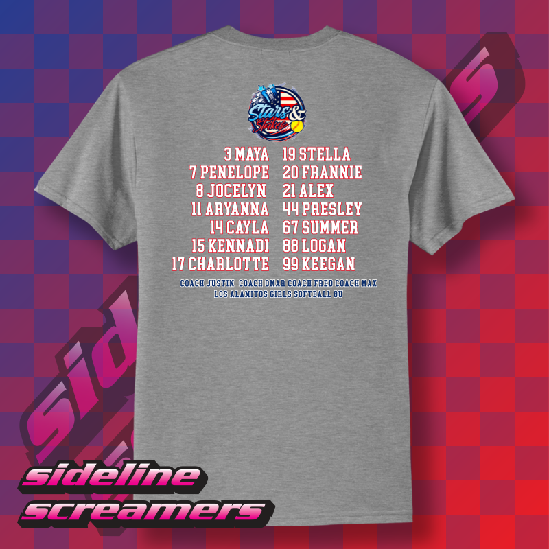 STARS AND STRIKES SOFTBALL T-SHIRT
