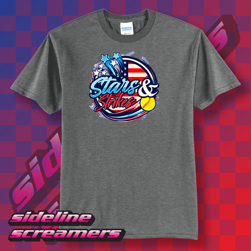 STARS AND STRIKES SOFTBALL T-SHIRT