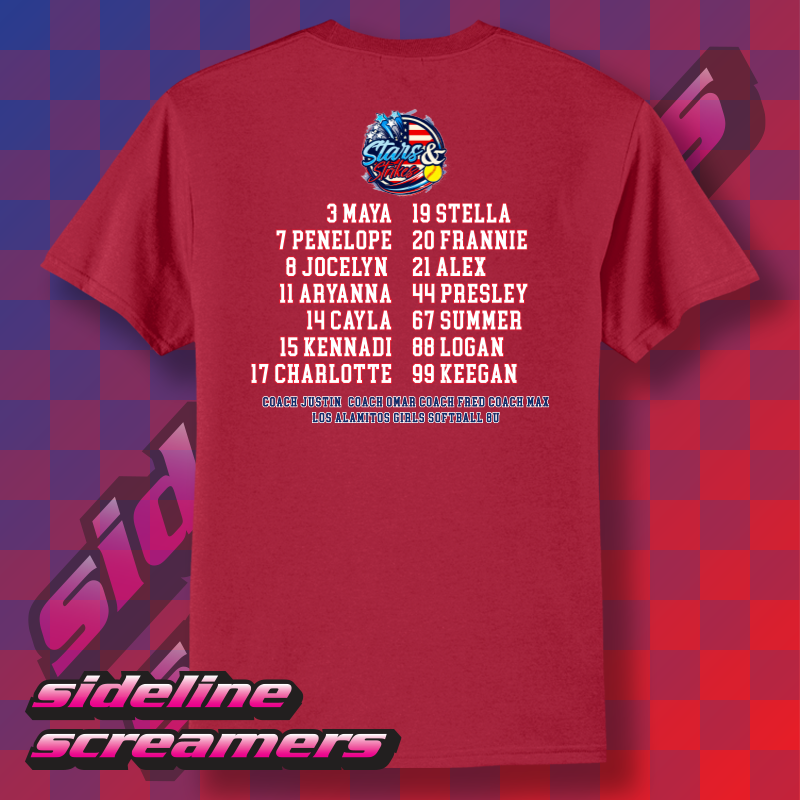 STARS AND STRIKES SOFTBALL T-SHIRT